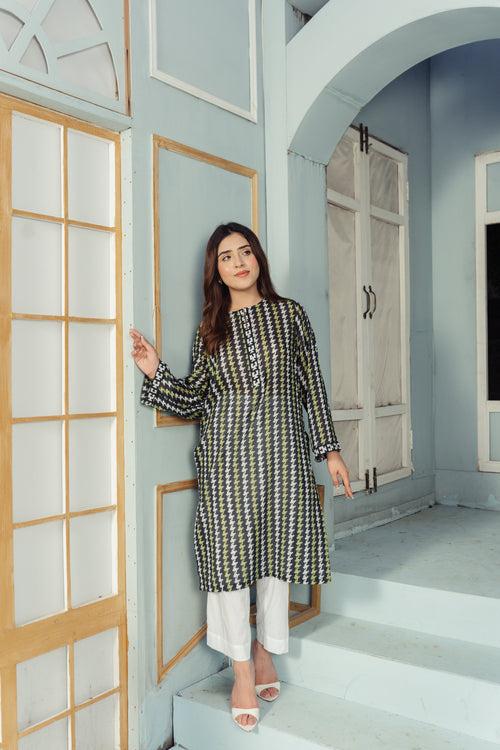 Tweed Weave Printed Shirt Hover