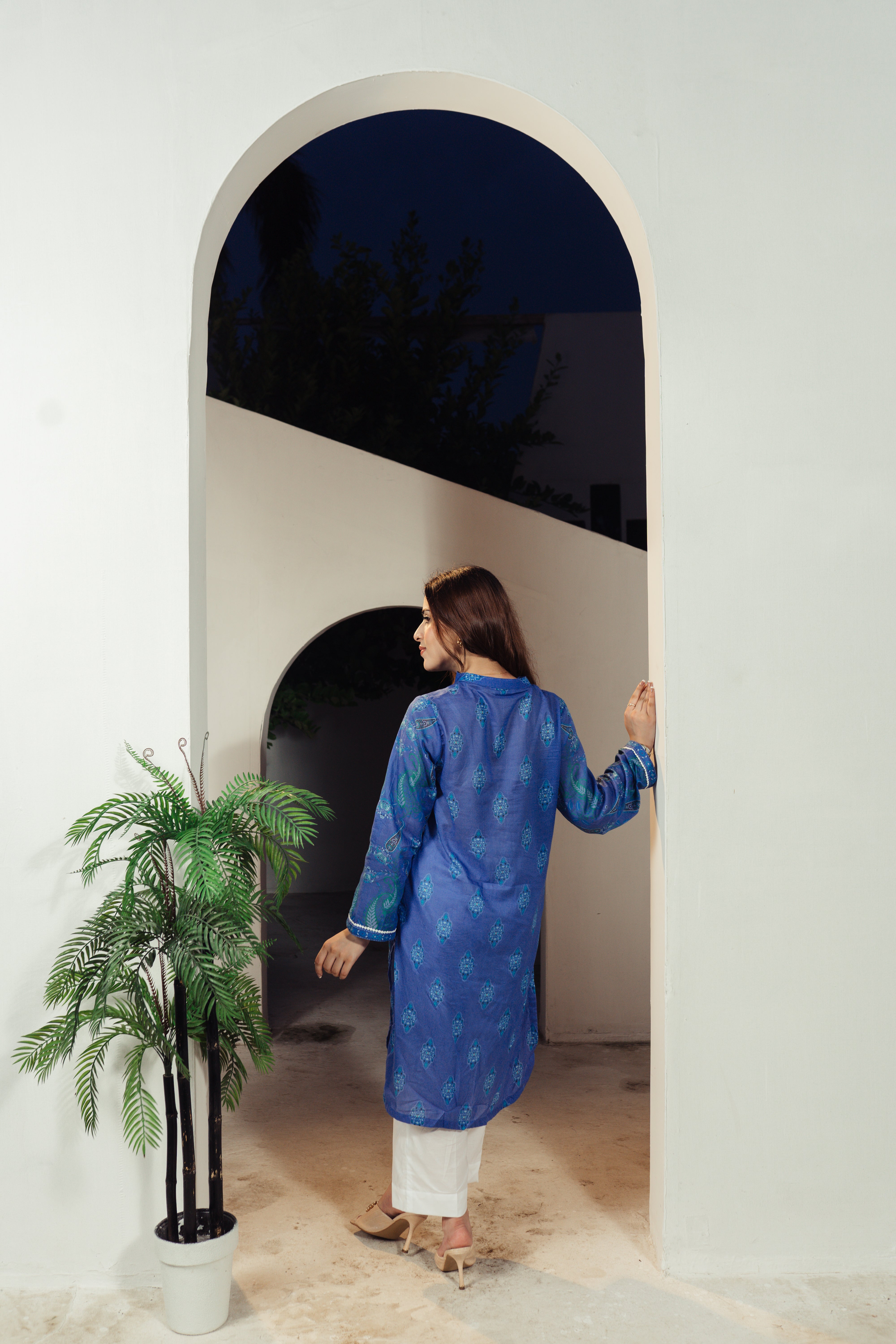 Azure Elegance Printed Shirt