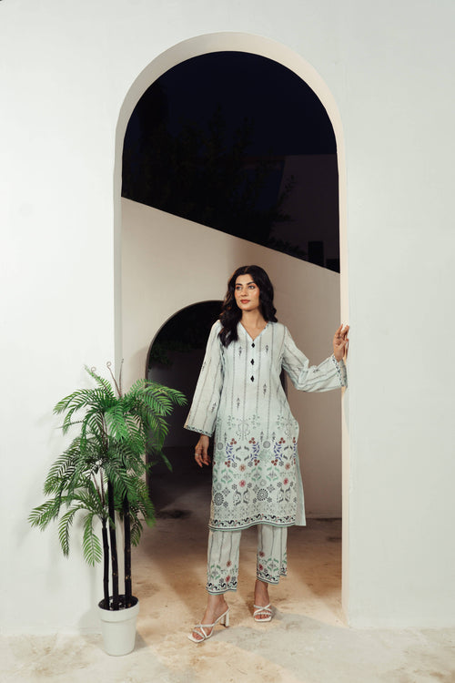Ornate Ivory Printed 2pcs
