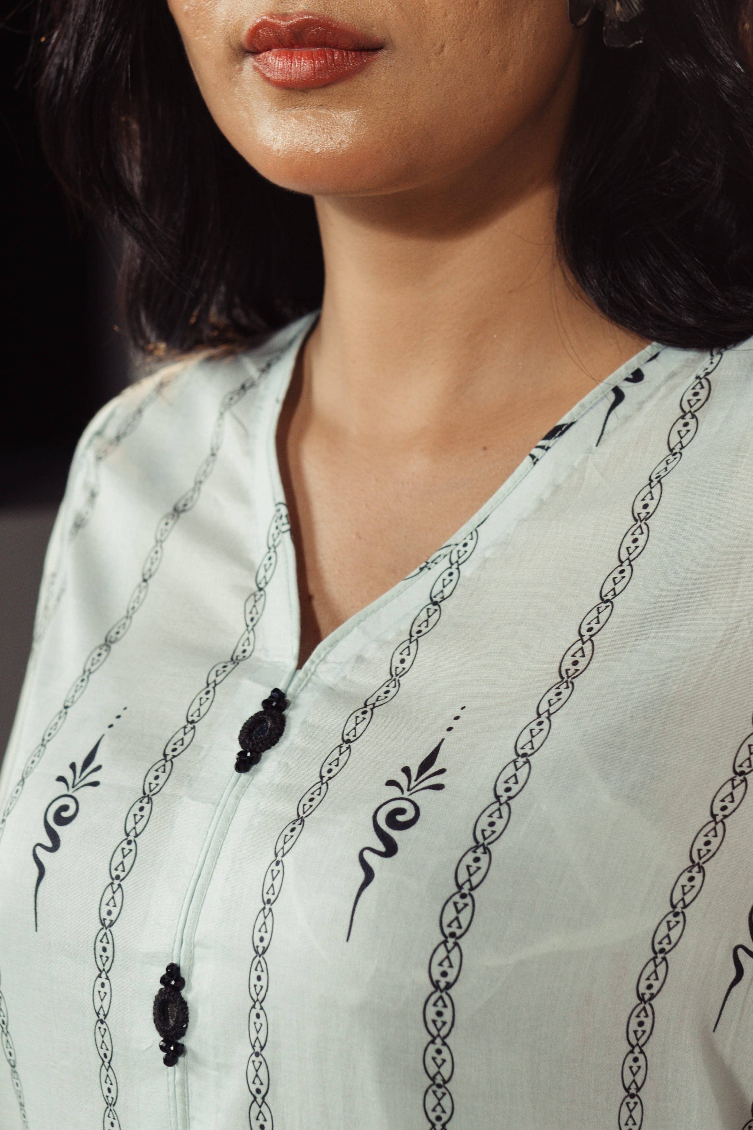 Ornate Ivory Printed 2pcs