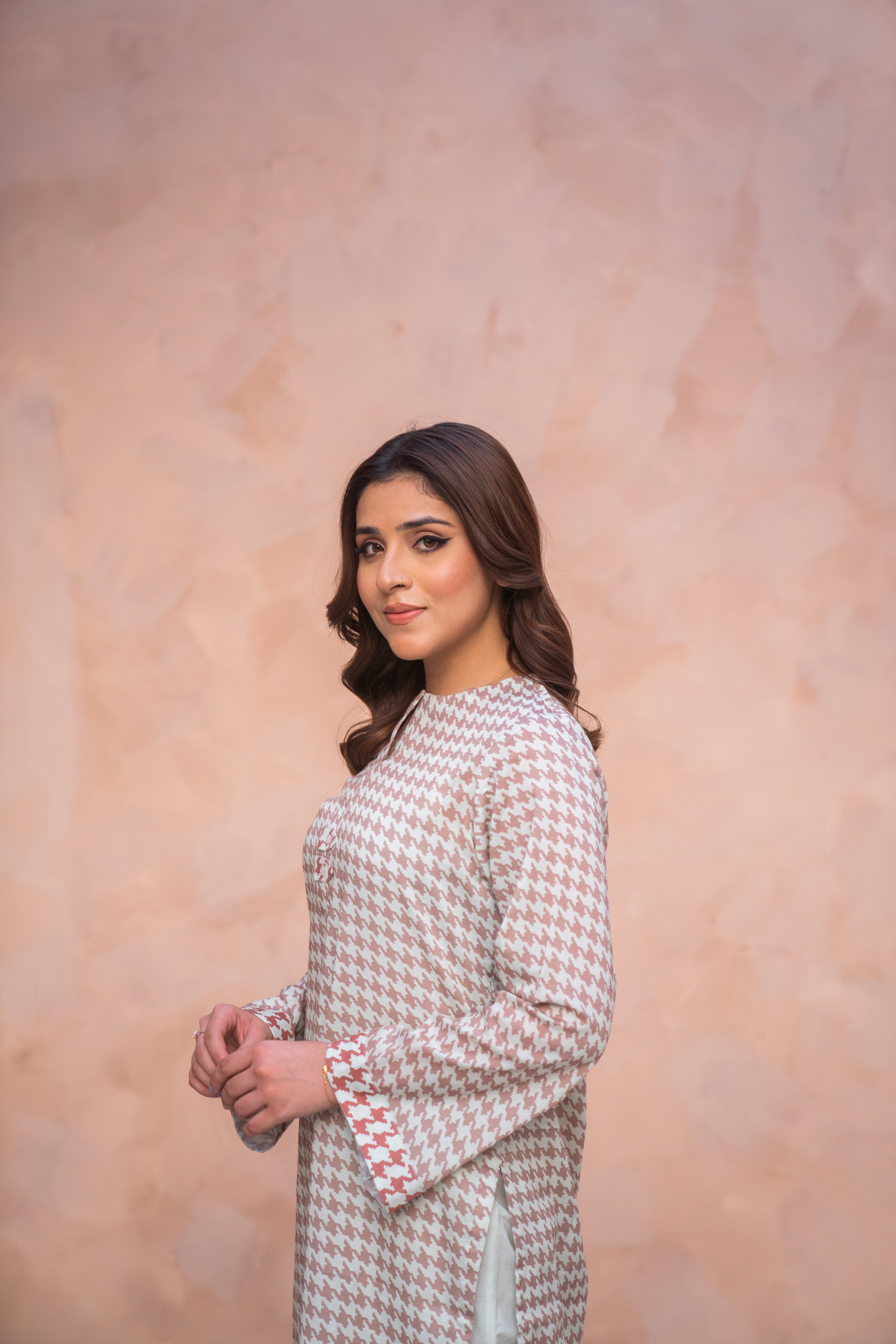 Tweed Weave Printed 2Pcs
