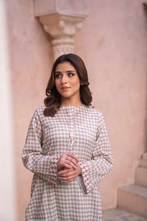 Tweed Weave Printed 2Pcs