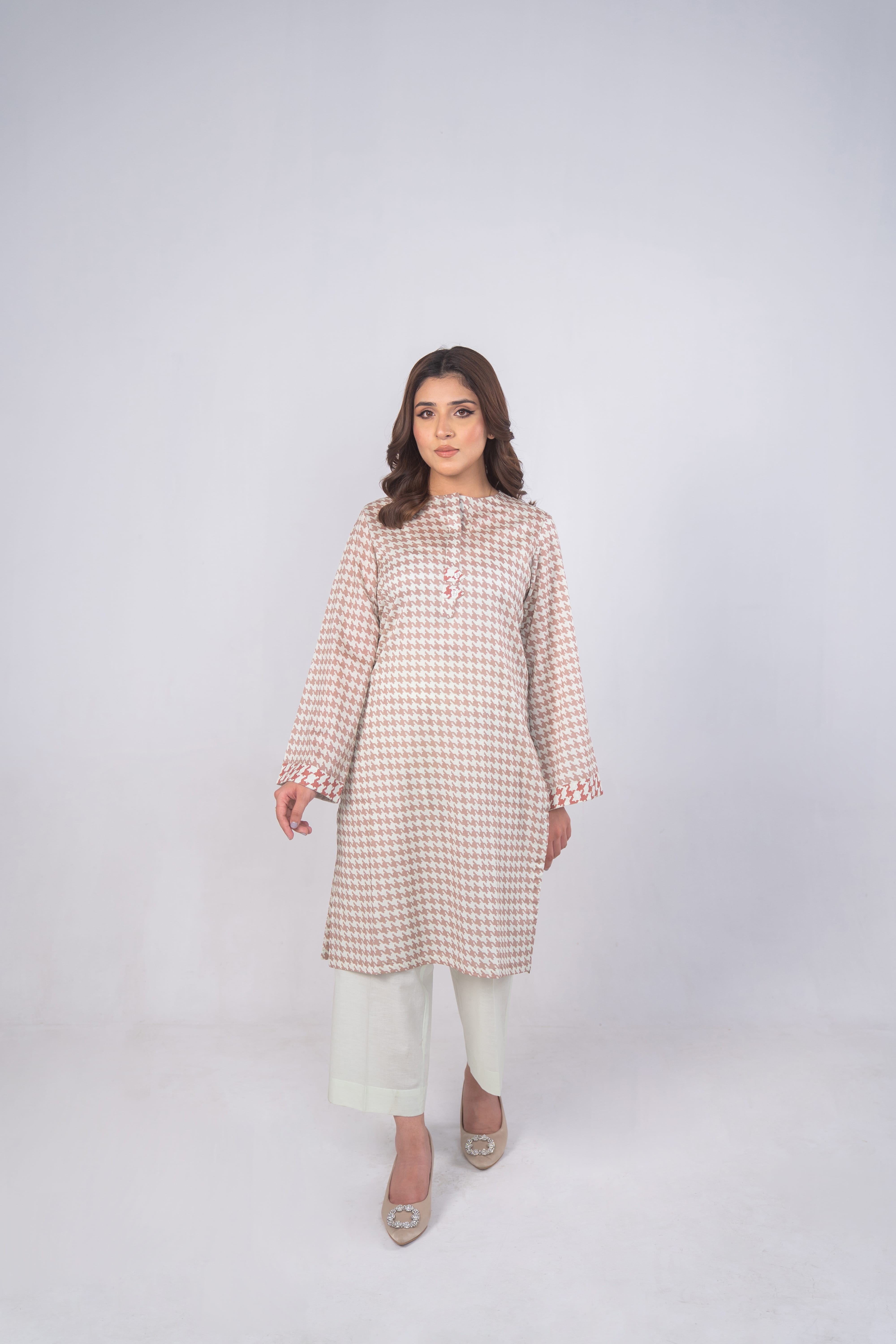 Tweed Weave Printed 2Pcs