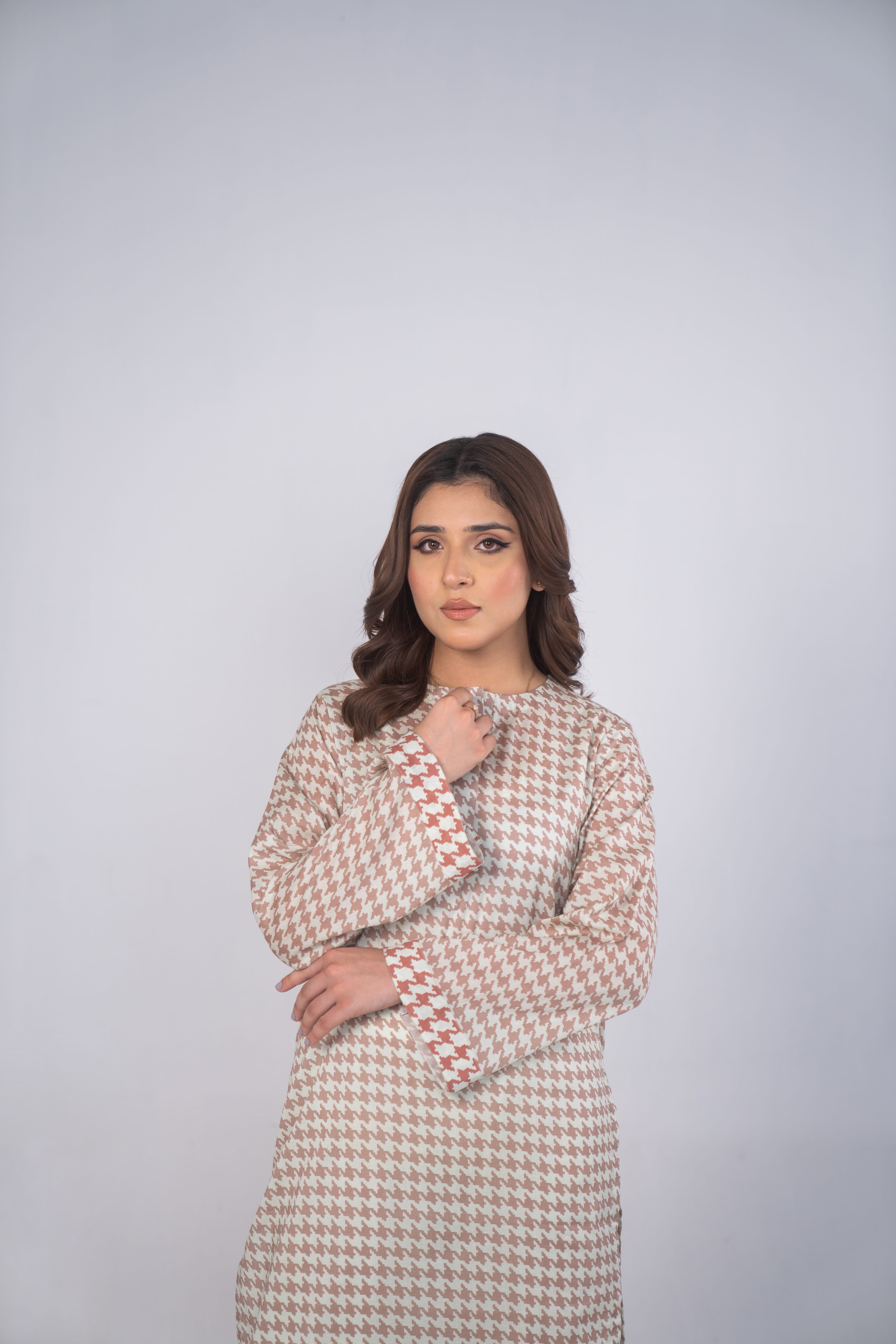 Tweed Weave Printed 2Pcs