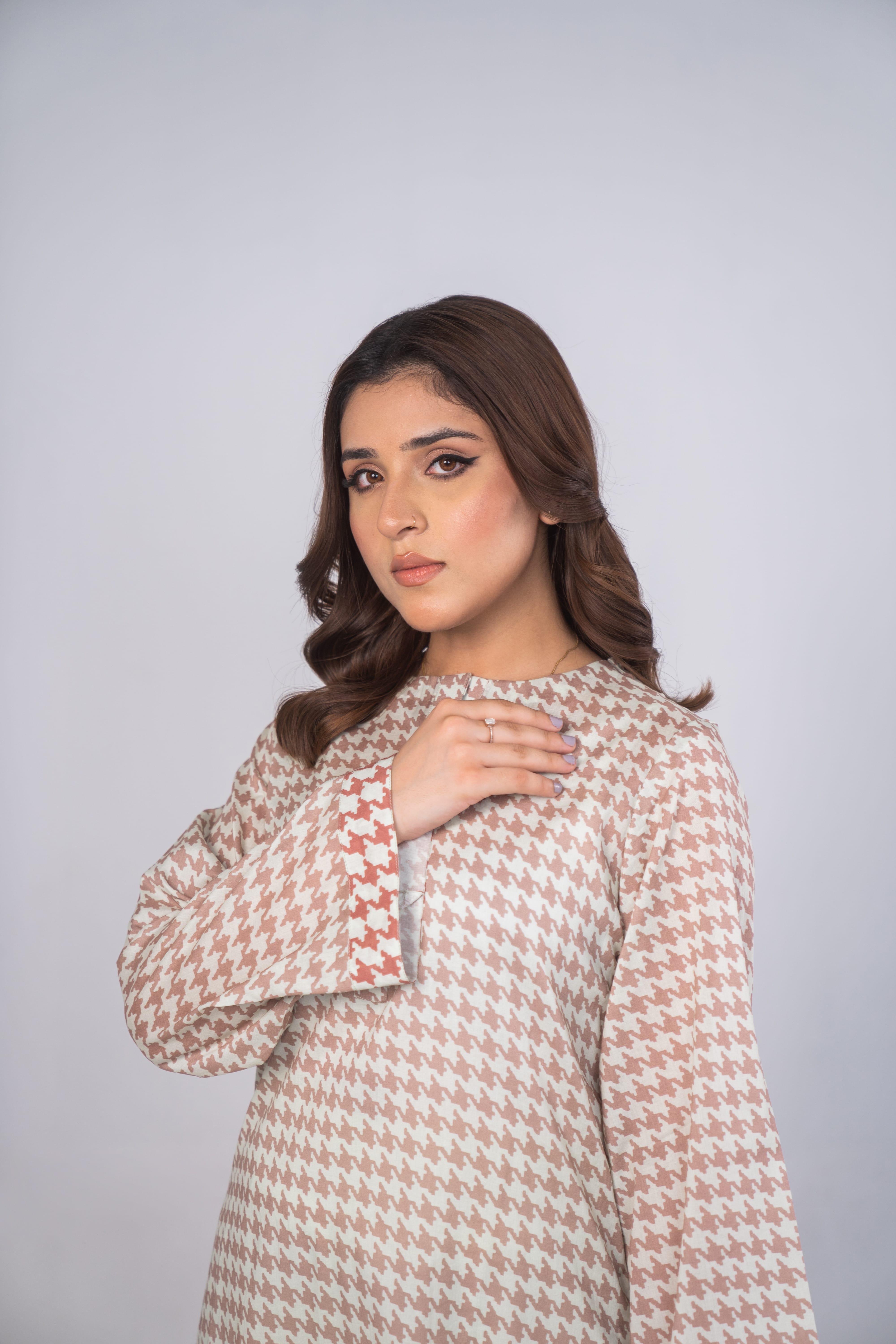 Tweed Weave Printed 2Pcs