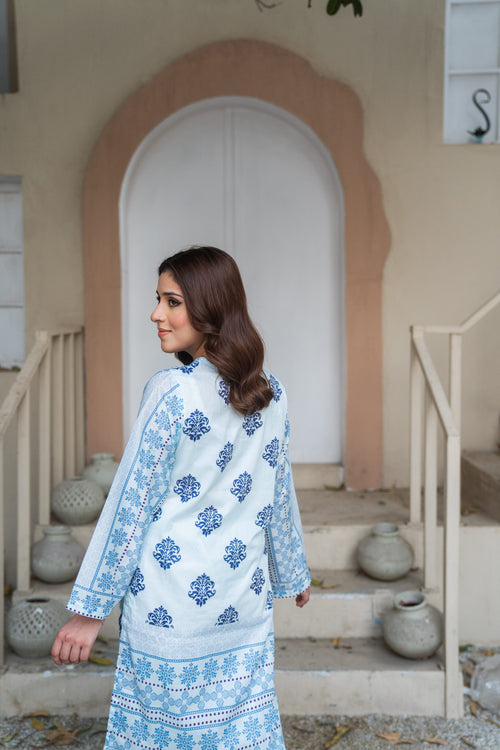 Blue Heritage Printed 2Pcs Hover
