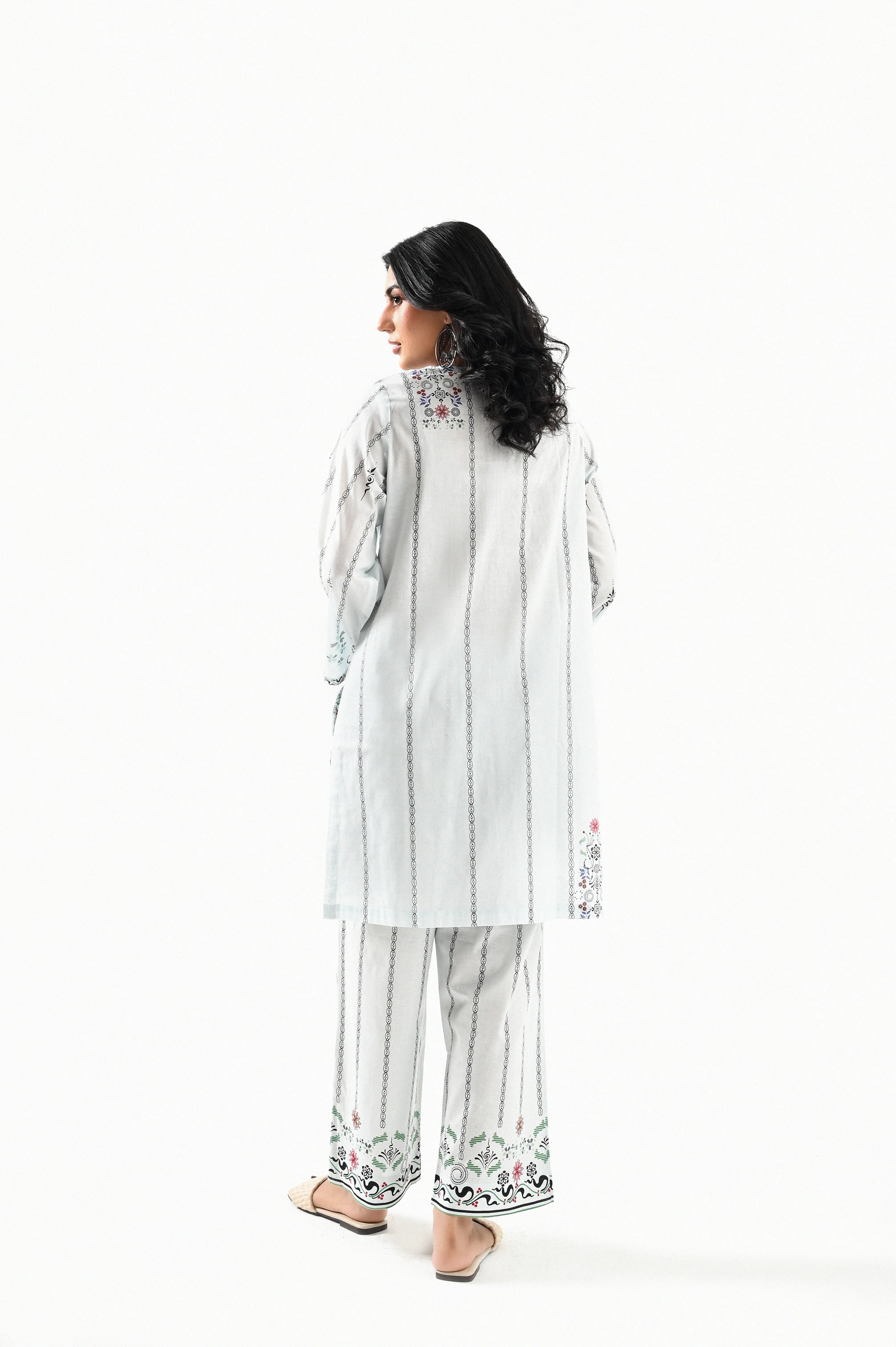 Ornate Ivory Printed 2pcs