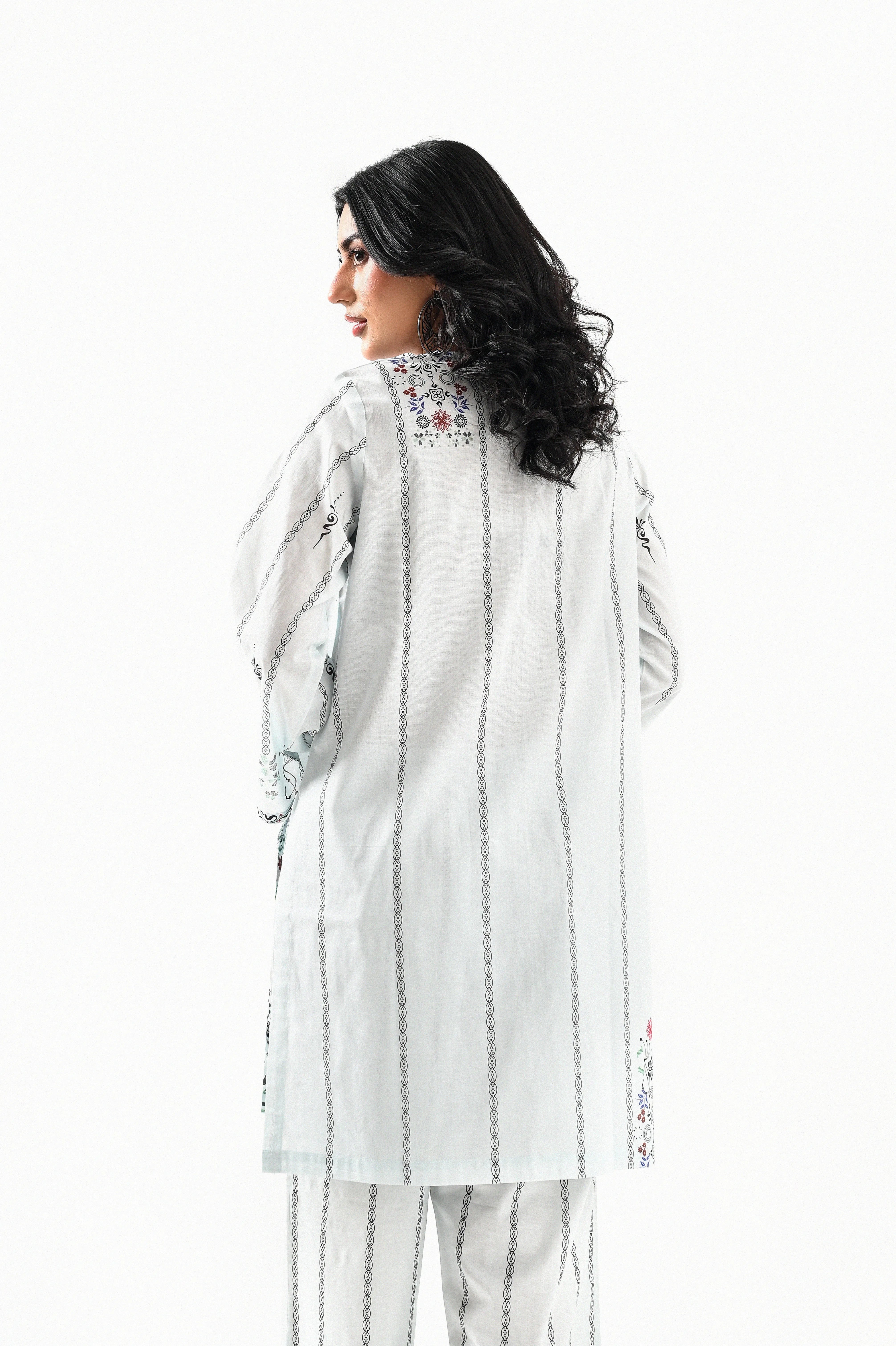 Ornate Ivory Printed 2pcs
